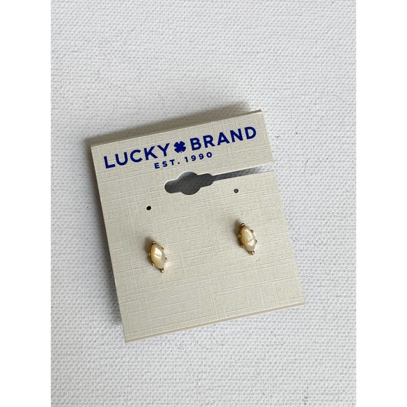 Lucky Brand Jewelry - Lucky Brand Earrings Gold-Tone Stone & Imitation Mother-of-Pearl Flower Stud